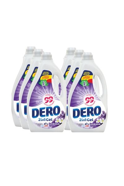 Dero Set 6 x Detergent lichid 2in1 Levantica & Iasomie, 1 l, 120 spalari