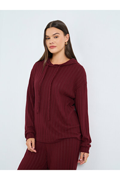 Styli Rib Knit Hooded Top and Pants Co-Ords