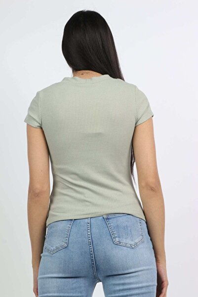 mica Solid Fitted Short-Sleeve Top