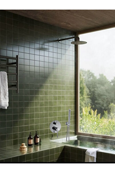 2H Wall-mounted bathtub shower mixer with rain shower set