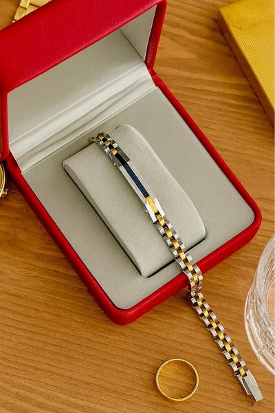 Naviforce ORJİNAL ÇİFT TARAFLI PASLANMAZ ÇELİK ERKEK BİLEKLİK BABALAR GÜNÜ SEVGİLİLER GÜNÜ HEDİYESİ