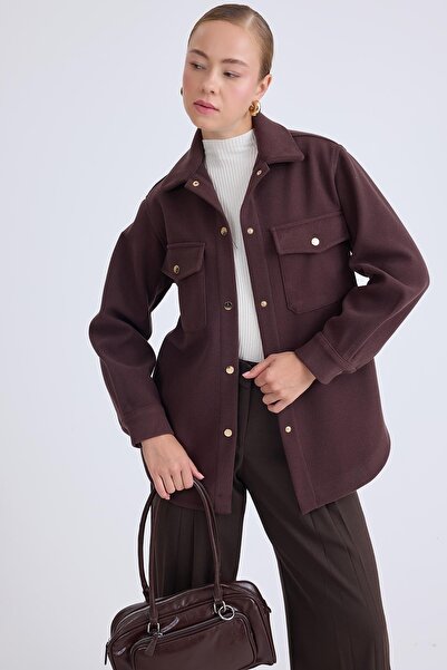 Vitrin Off-Shoulder Pocketed Cashmere Jacket