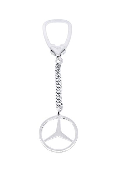 oya silver Minimal Mercedes Emblem Silver Keychain