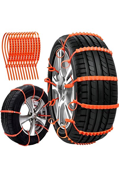 2H Lanțuri de zăpadă antiderapante de iarnă pentru mașini, 10 bucăți