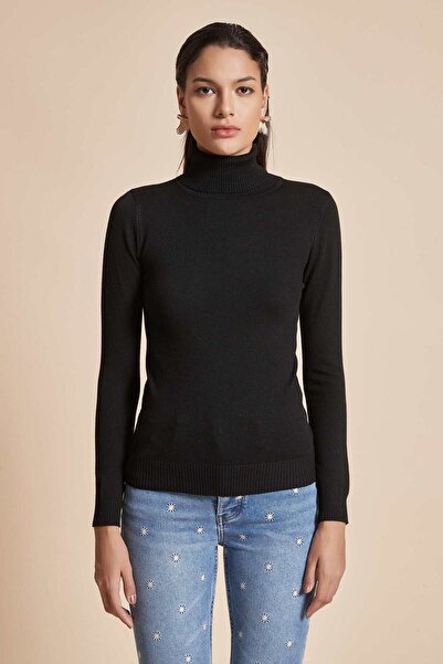 Yola Solid High Neck Long Sleeve Top