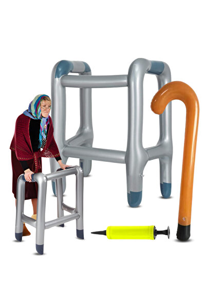 2H Plimbător cu baston, costum de bătrân, jucărie gonflabilă, gonflabilă, for...