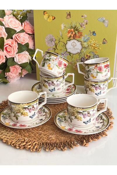 ROSSEV Tea Cup Muse Garden 6 Person 12 Piece