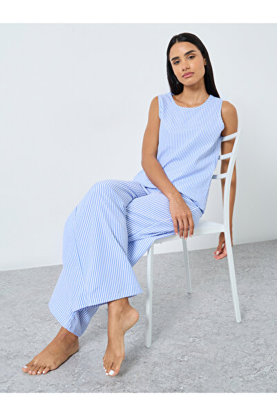 Styli Stripe Tank and Wide Leg Pyjama Set