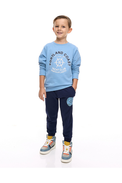 Victor and Jane By Styli Boys Nautical Style Sweatshirt and Jogger Set