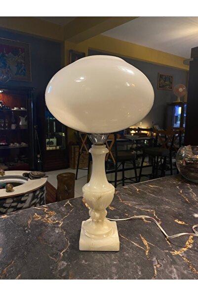 AntikHacı Vintage Fransız Opalin ve Mermer Lambader
