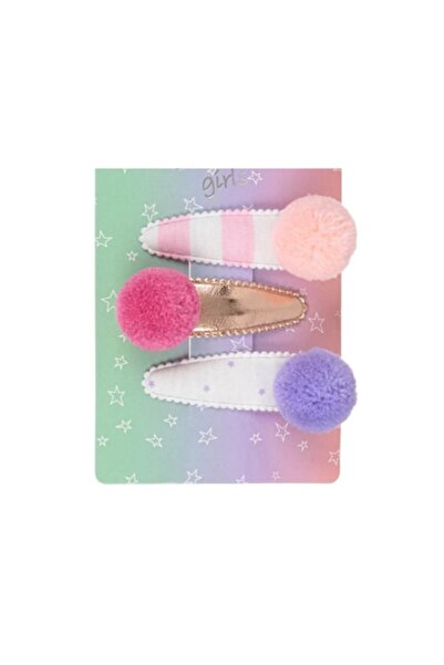 SHOPIENS Комплект от 3 метални щипки за коса Shopiens® за момичета, бял плат,...