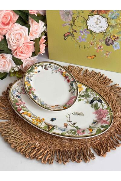ROSSEV Muse Garden Oval Presentation Plate Set of 2
