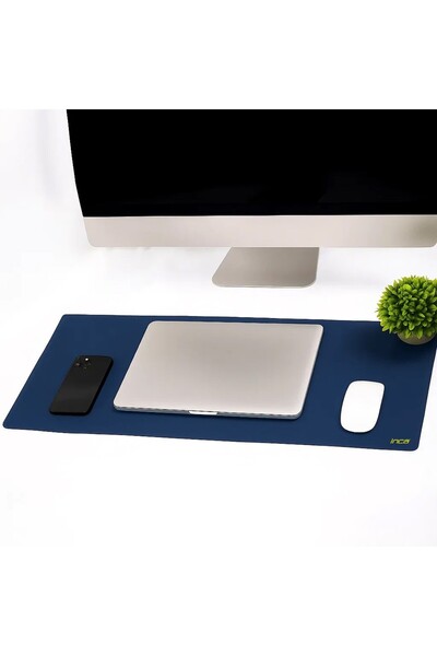 Inca IMP-019 PU Deri Mousepad Çift Taraflı Masa Matı 80x30 Kaymaz Su Geçirmez