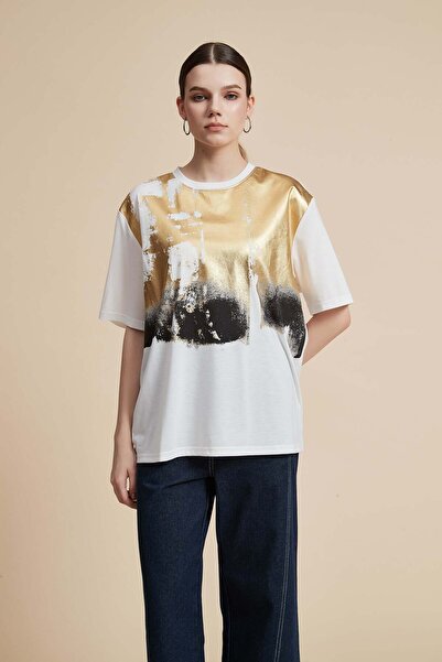 Yola بلوزة مطبوعة بنصف كم