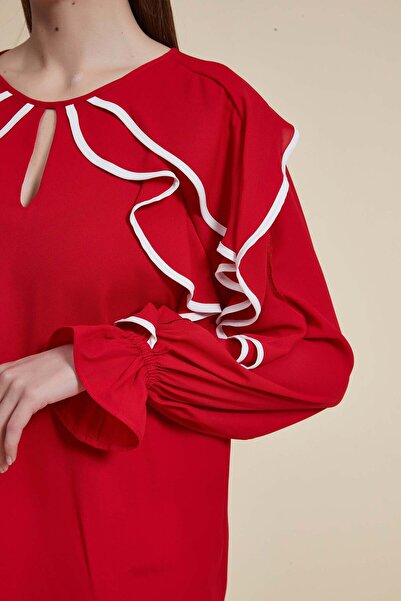 Yola Solid Ruffled Long-Sleeve Top