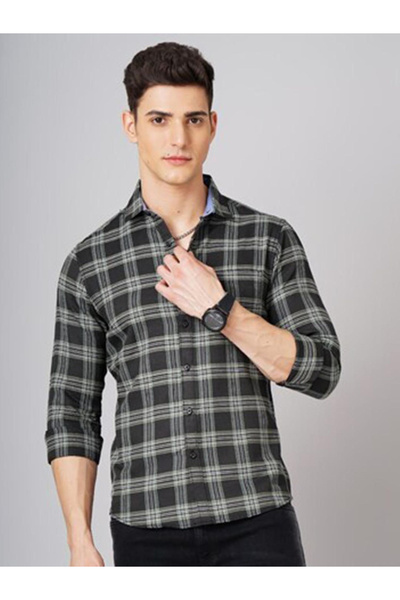 HardSoda By Styli Men Black Checkered Casual Shirt