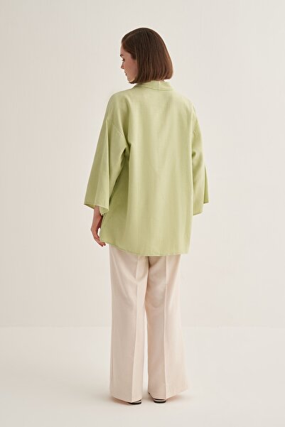 EBU Prive Women's Organic Cotton Oversize Kimono Light Green