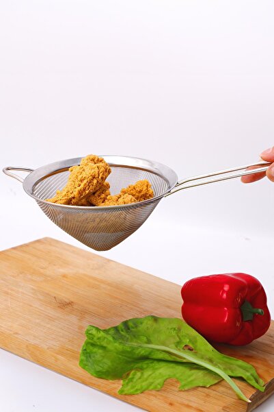 EWs مصفاة سلكية بمقبض 10 سم من الفولاذ المقاوم للصدأ مصفاة مطبخ مخروطية الشكل