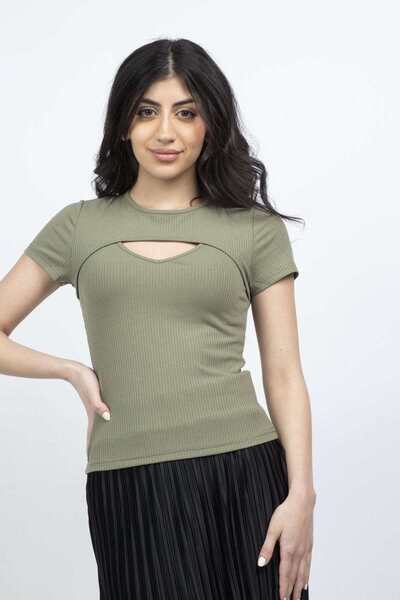 mica Short-Sleeve Open-Front Top