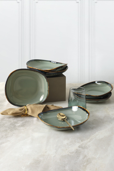 Keramika Reactive Green Isabella Dinner Plate 22 cm 6 Pieces Q84