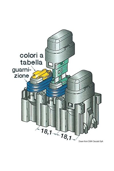 OSCULATI Suport modular pentru siguranțe A (10), montare încastrată, garnitur...