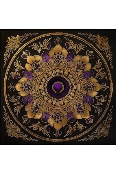 GRELYS PRINT Tablou Canvas Mandala regala gold 13, zen, yin yang, pentru dorm...