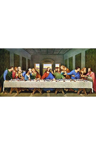 GRELYS PRINT Pictură pe pânză, Cina cea de Taină, ramă din lemn, multicoloră,...
