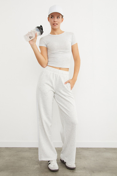 Fulla Moda Palazzo Sweatpants with Side Stripes