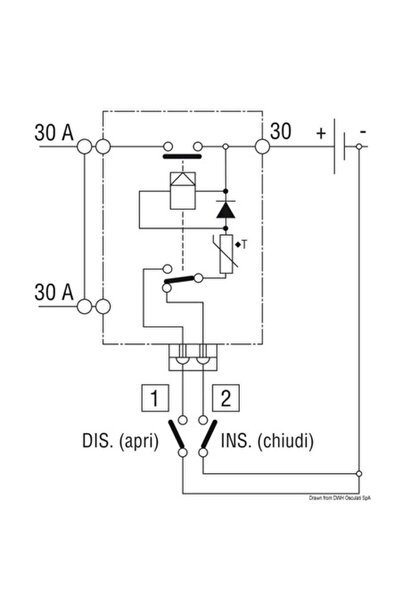 OSCULATI Întrerupător de baterie 12/24V, 250A, IP56 cu conector opțional