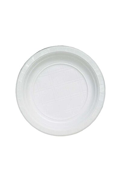 Cyberderm 100 Adet Beyaz Plastik Tabak 170 mm (17Cm) – Tek Kullanımlık Dayanı...