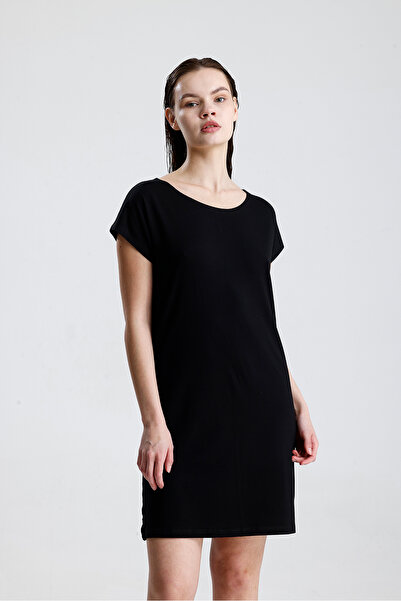 Sense Lycra Viscose Mini Viscose Dress |   Blz36387 Black