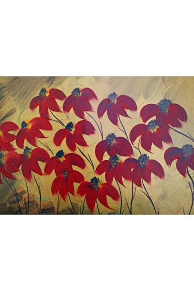 GRELYS PRINT Pictură pe pânză, Petale roșii, 70 x 50 cm, Ramă din lemn, Multi...