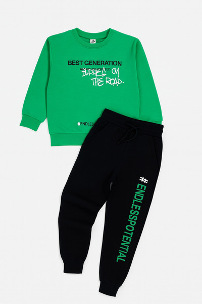 Uğur bebe Σετ αθλητικών φορμών για αγόρια με χτενισμένο βαμβακερό ύφασμα με κορδόνια και τσέπες – Άνετα και κομψά καθημερινά αθλητικά ρούχα