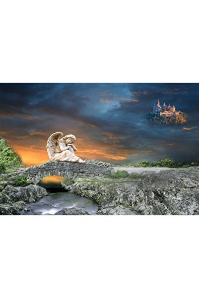 GRELYS PRINT Tablou Canvas, Ingeras, 60 x 45 cm, Rama lemn, Multicolor