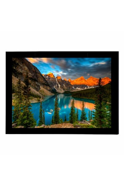 GRELYS PRINT Tablou Canvas cu rama, Peisaj, Munte, lac, Padure, 30 x 20 cm,