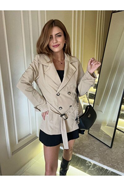 Chamakh Bel Bağlama Mevsimlik Trençkot