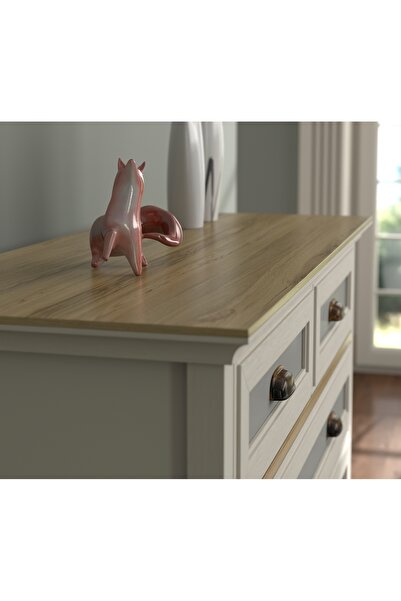 Sakura Ahşap Hunerika Zaranto Premium 5 çekmeceli şifonyer- Minifiks - aytaşı/legnano