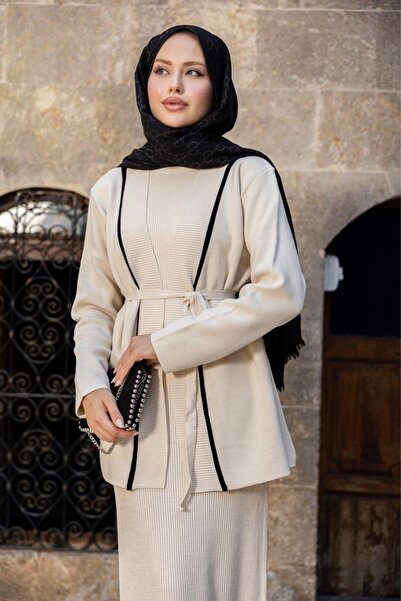 Şulemoda Giyim Κρέμα Σετ Μπουφάν Etna Jileli