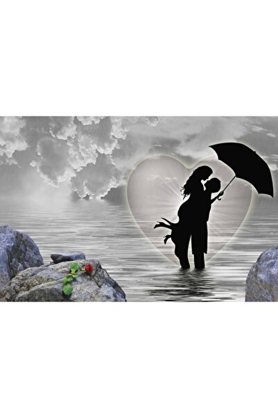 GRELYS PRINT Tablou Canvas, Poveste de iubire 2, 90 x 60 cm, Rama lemn, Multi...