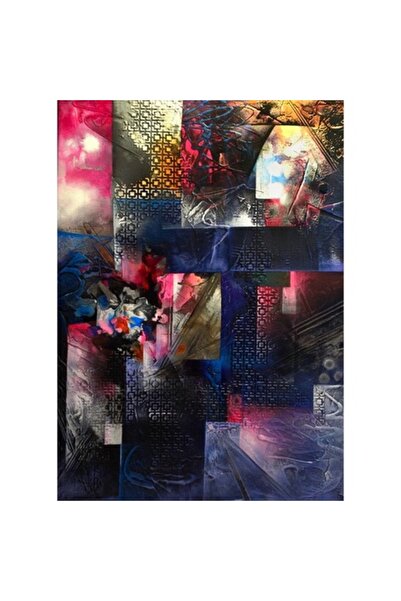 GRELYS PRINT Tablou Canvas, Abstract 2, 50 x 70 cm, Rama lemn, Multicolor