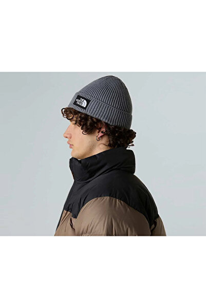 THE NORTH FACE Tnf Logo Box Cuffed Beanie Hat Nf0A8Chedyy1 Gray