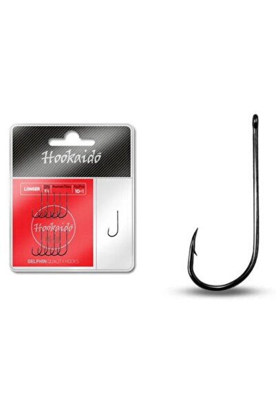 DELPHİN Cârlige Hookaido cu inel mai lung, nichel negru, ochi, mărimea 6, 11 ...