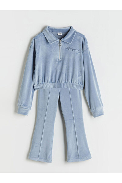 LC Waikiki Velvet Girls' Sweatshirt and Leggings