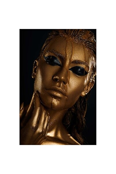 GRELYS PRINT Pictură pe pânză, Femeie de Aur, 50 x 80 cm, Ramă din lemn, Mult...