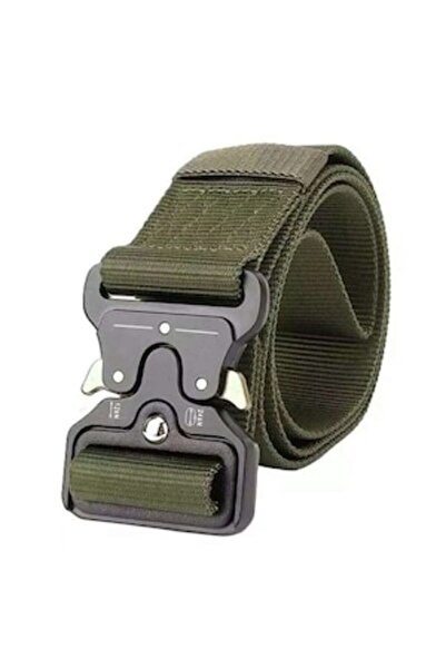Yacht TNG - Tactical Survival Belt for Men, 131 cm, Steel Buckle, Green