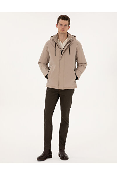 Pierre Cardin Bej Kapüşonlu Mont 50313983-VR011