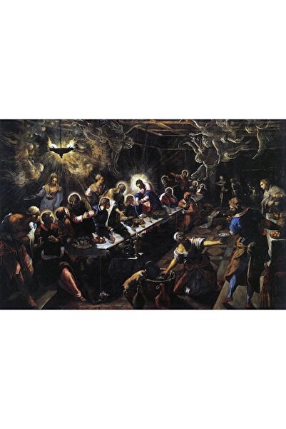 GRELYS PRINT Tablou Canvas, Reproducere Jacopo Tintoretto Cina cea de taina, ...
