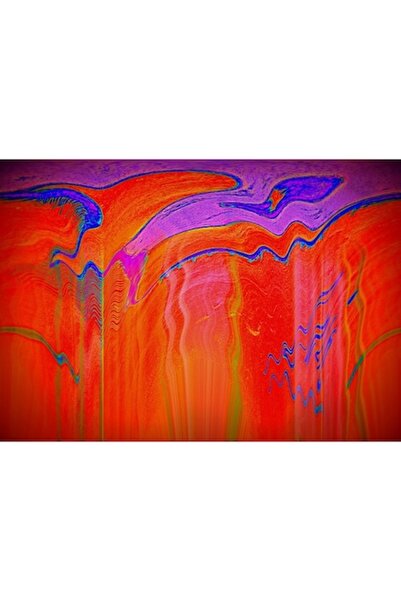 GRELYS PRINT Imprimeu pe pânză, Valuri de foc, 70 x 50 cm, Ramă din lemn, Mul...