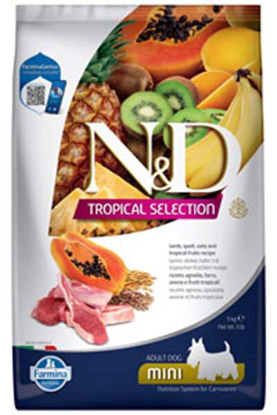 N&D ND Tropical Selection Kuzu Etli ve Tropikal Meyveli Mini Irk Yetişkin Köpek Maması 5kg