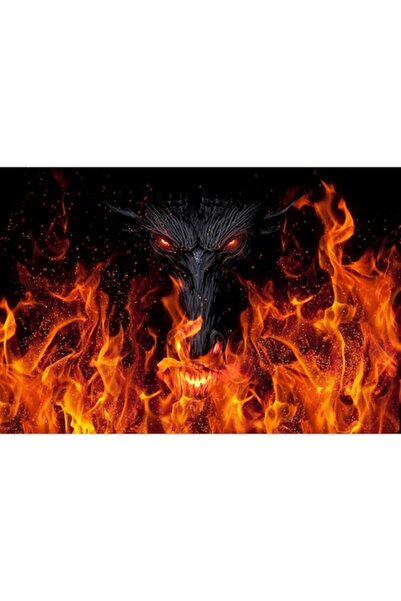 GRELYS PRINT Tablou Canvas, Abstract, Flacari, Foc, 90 x 60 cm, Rama lemn, Mu...